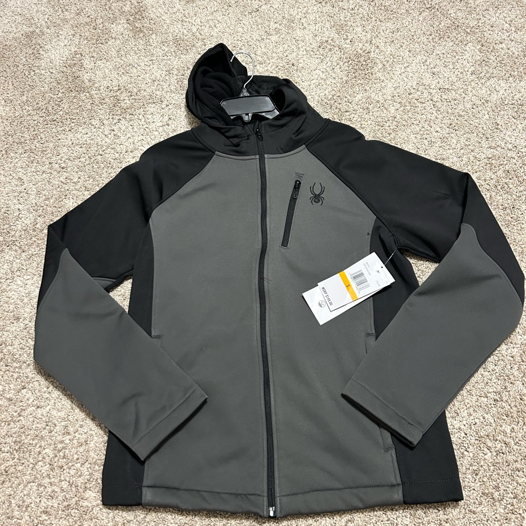 Spyder Jacket Soft Shell Size Small Men Gray/Black